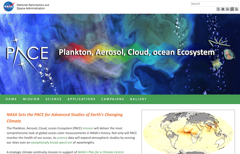 NASA PACE web page